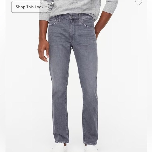 J crew Straight-fit grey jean in signature flex